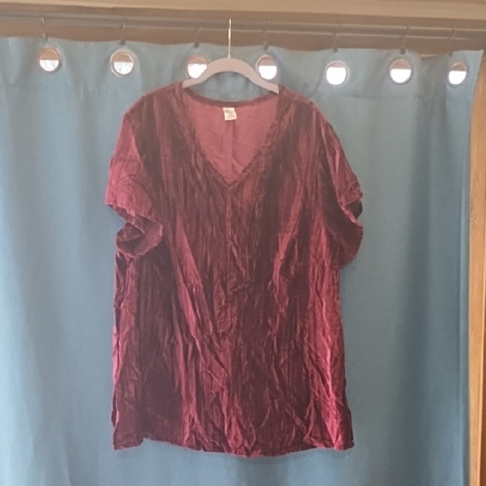 Elegant Burgundy Velvet Women's Top
